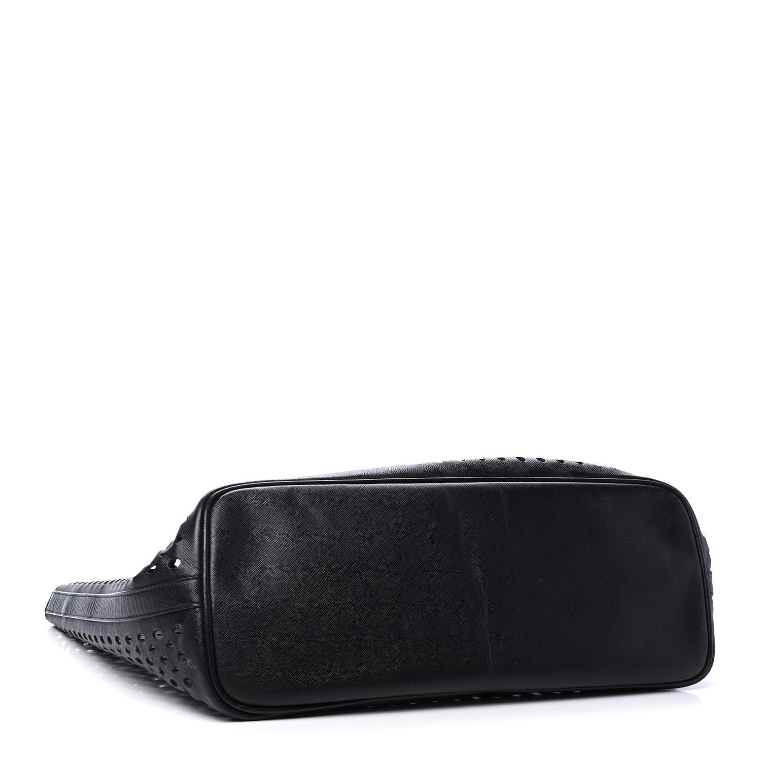 Prada Saffiano Perforated Tote Black 3 of 7