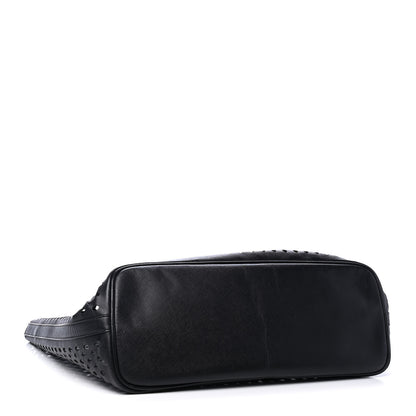 Prada Saffiano Perforated Tote Black 3 of 7
