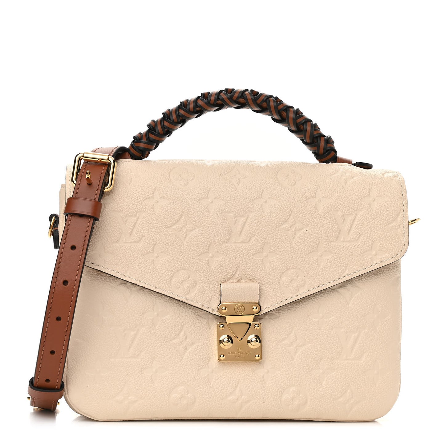 Empreinte Braided Pochette Metis Creme Beige Caramel