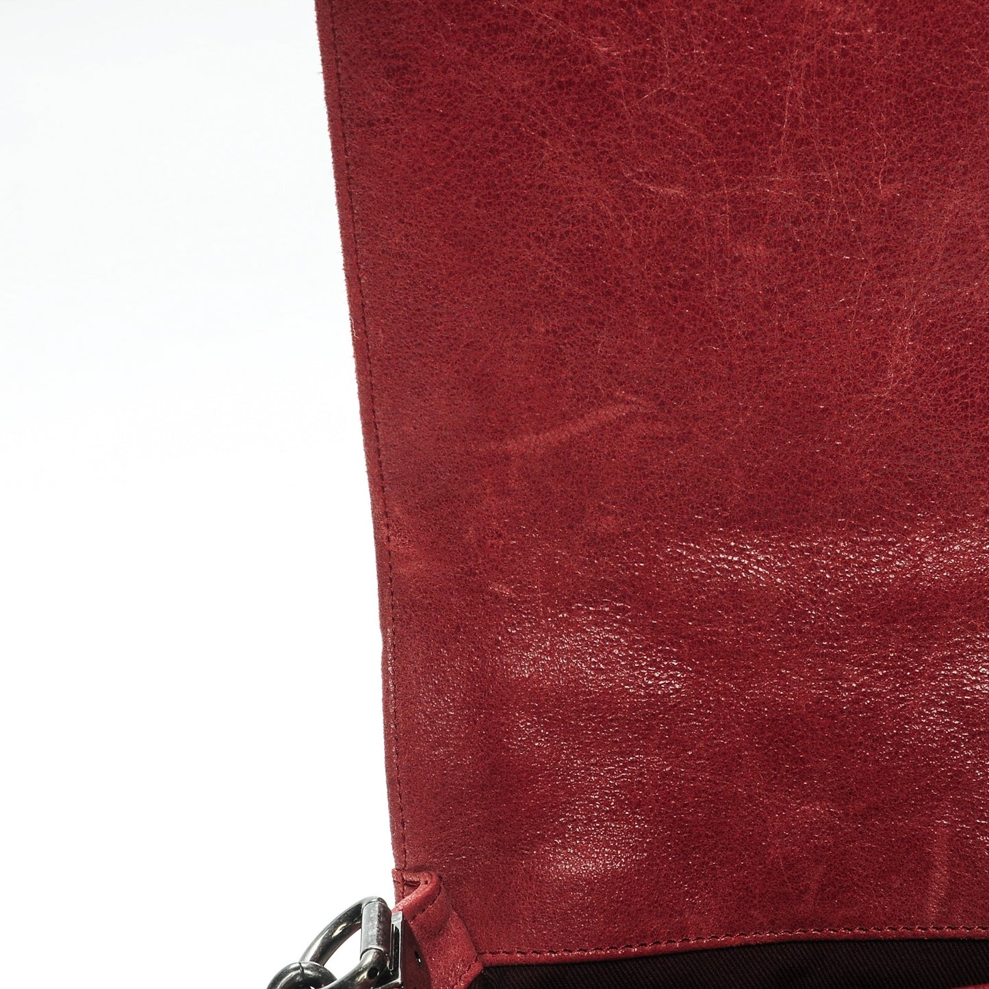 Iridescent Calfskin Quilted Small Gentle Square Boy Flap Red