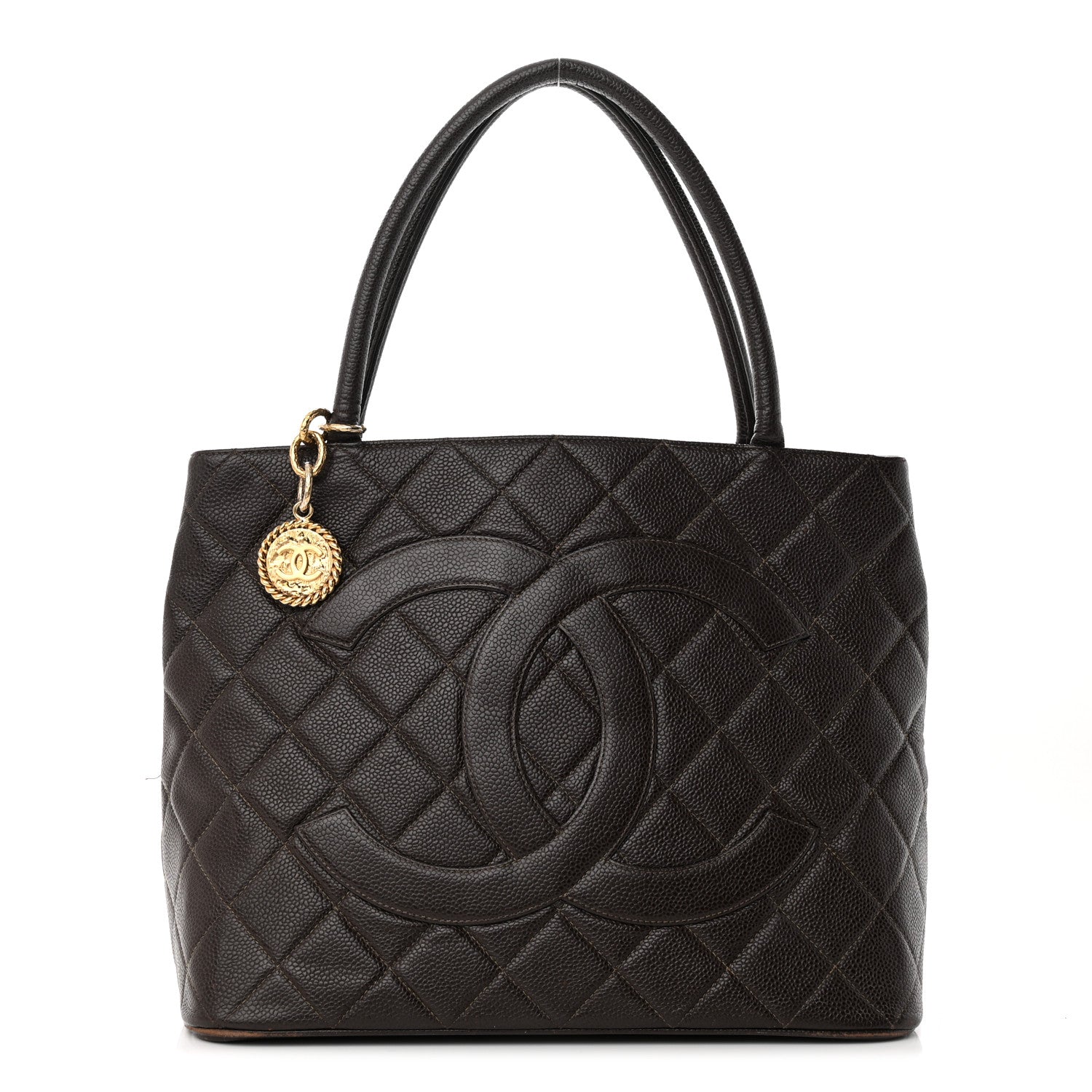 Chanel Caviar Quilted Medallion Tote Dark Brown 1 of 22