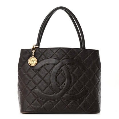 Chanel Caviar Quilted Medallion Tote Dark Brown 1 of 22