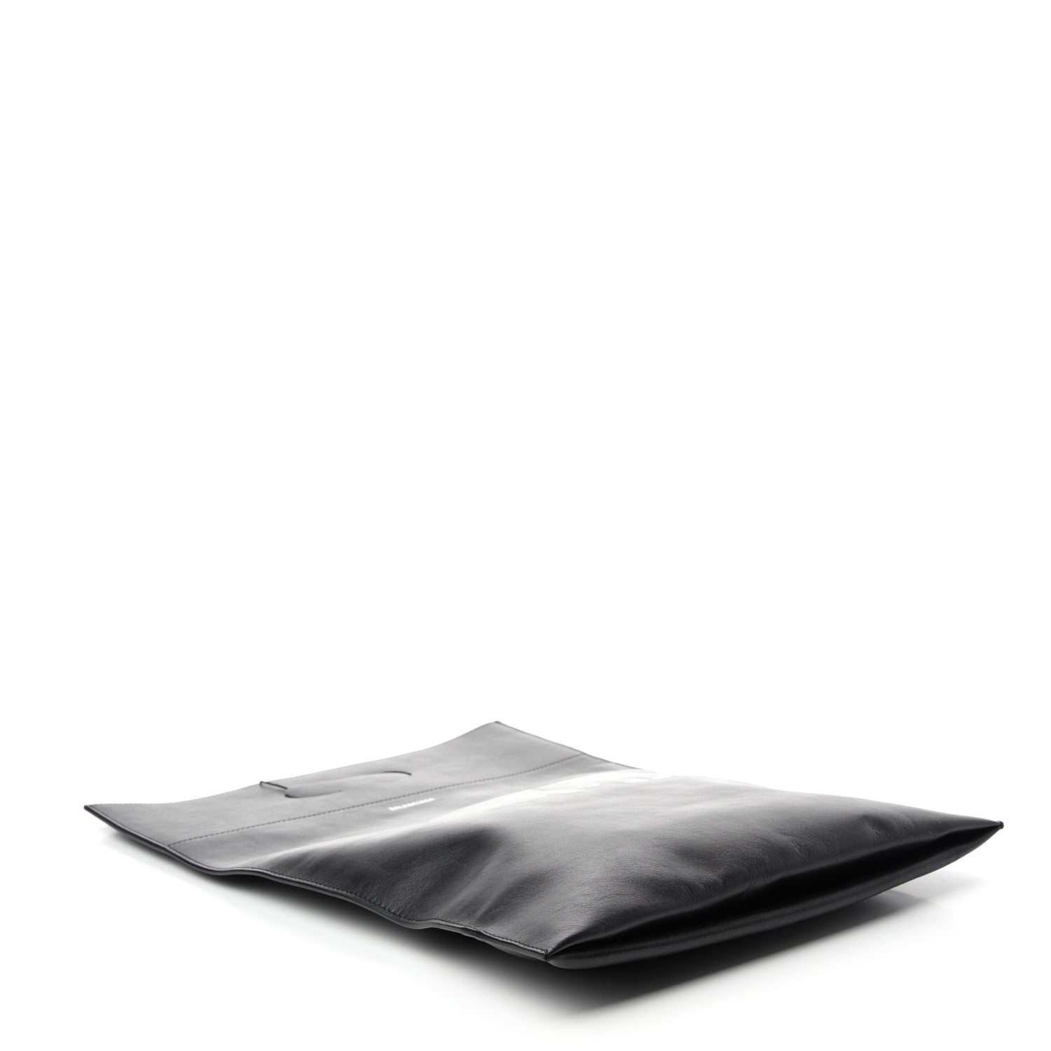 Balenciaga Calfskin Printed Kitten Plastic Bag Shopper S Black 5 of 9