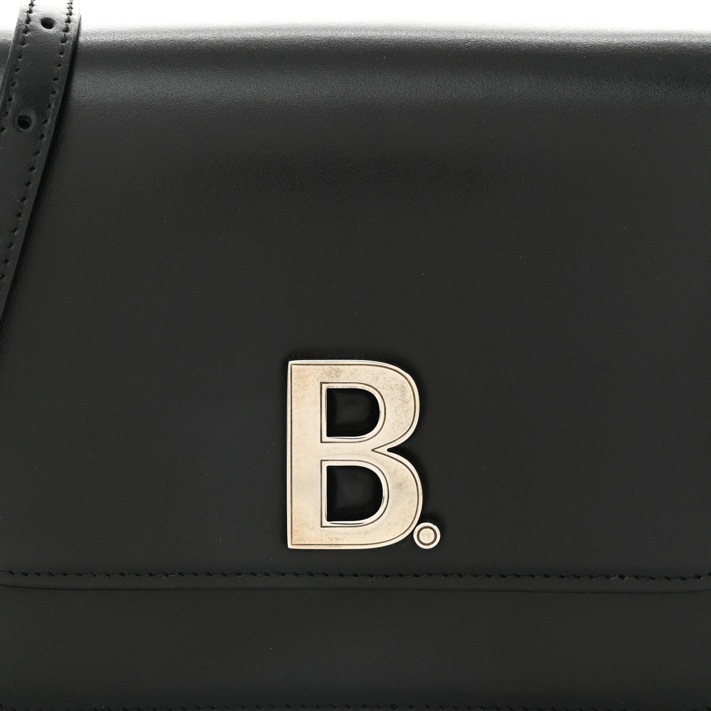 Shiny Box Calfskin Small B Bag Balenciaga Black