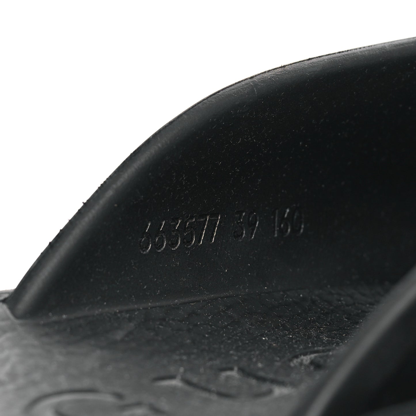 Rubber GG Monogram Perforated Elea Platform 55mm Lug Sole Sandals 39 Black