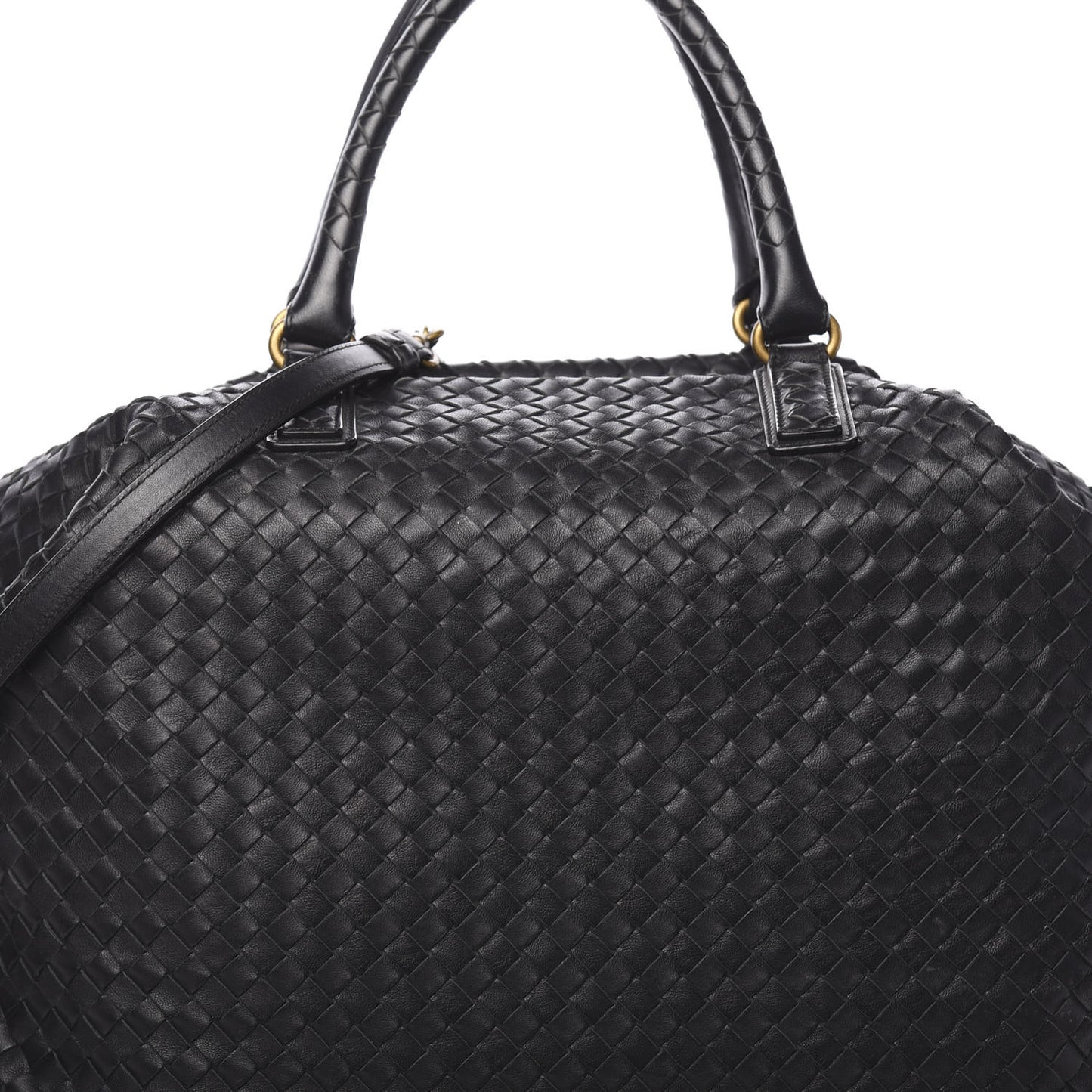 Nappa Intrecciato Medium Convertible Tote Black