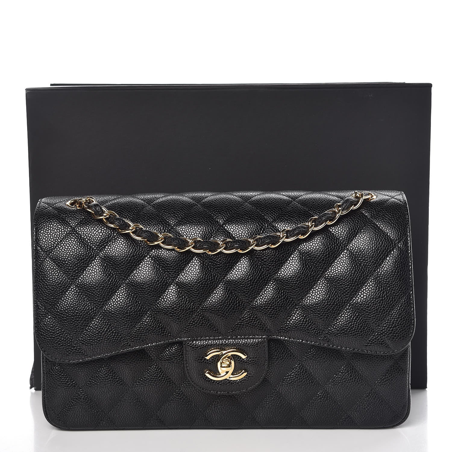Chanel Caviar Quilted Jumbo Double Flap Black 10 of 10