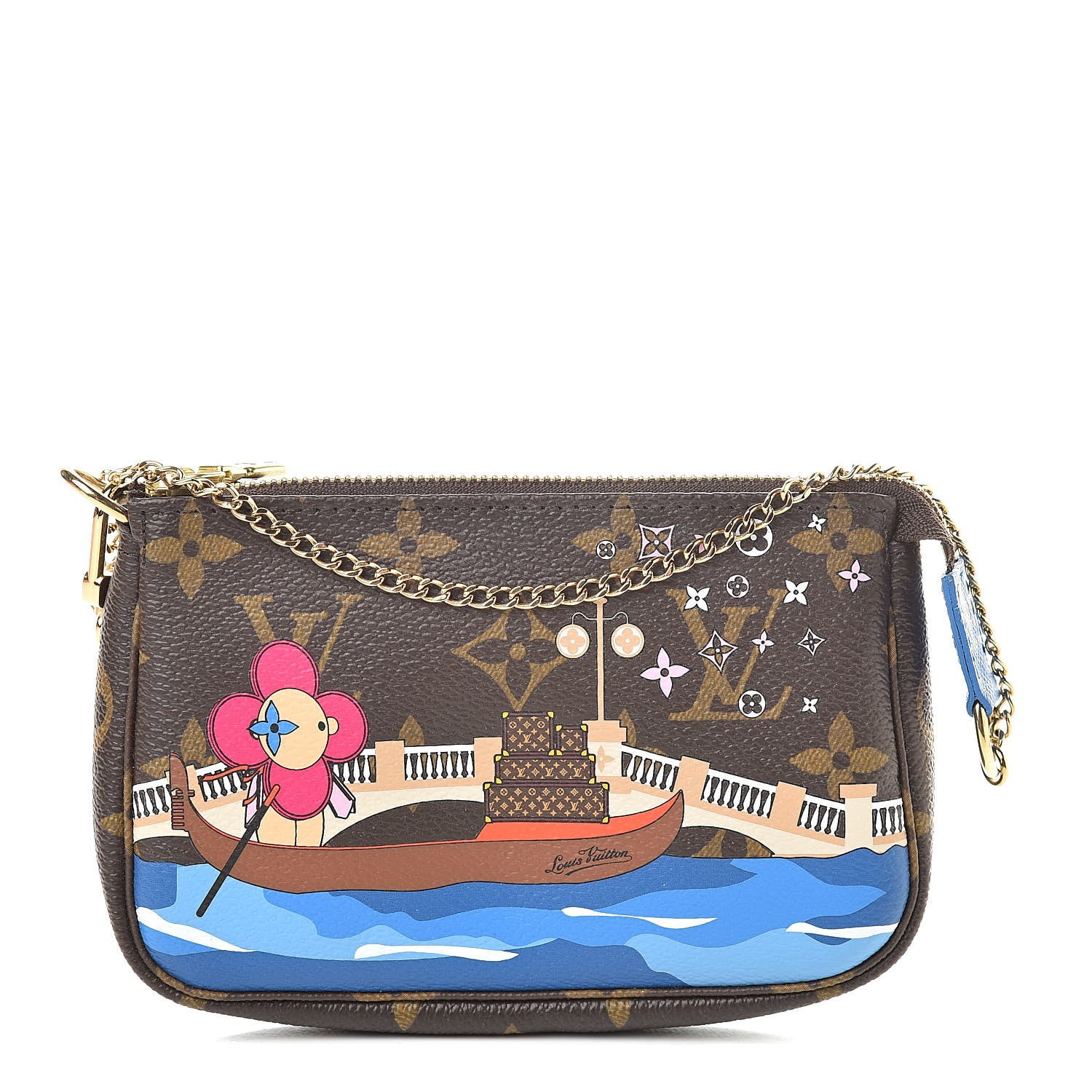 Louis Vuitton Monogram 2019 Christmas Animation Mini Venice Pochette Accessories Blue 1 of 8