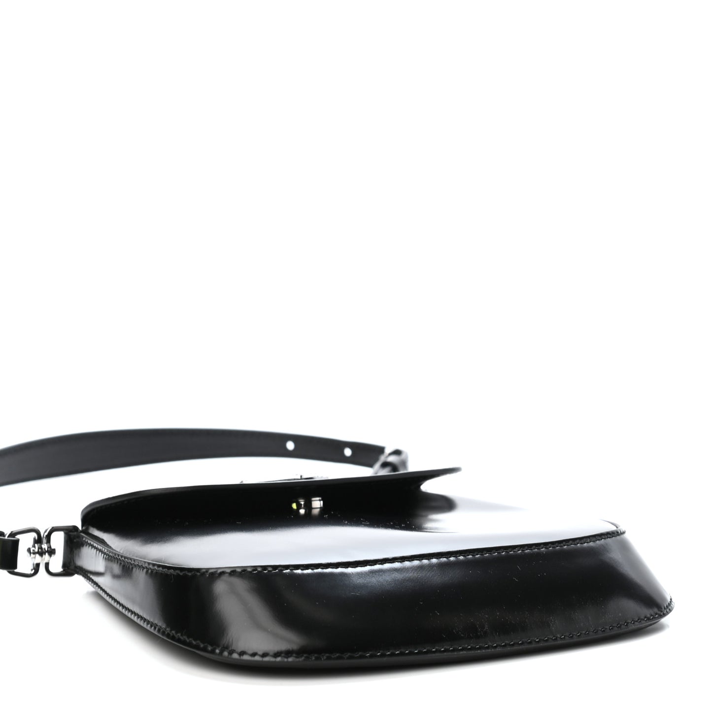 Spazzolato Mini Cleo Flap Adjustable Strap Shoulder Bag Black