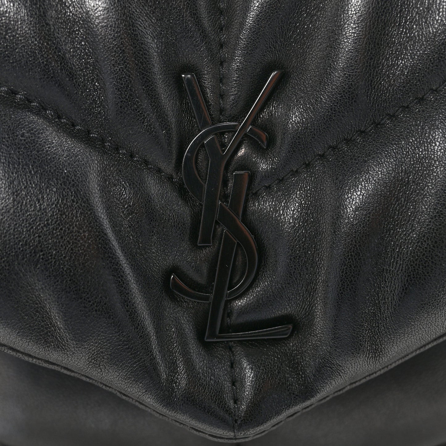 Lambskin Quilted Toy Loulou Puffer Monogram Monochrome Chain Satchel Black