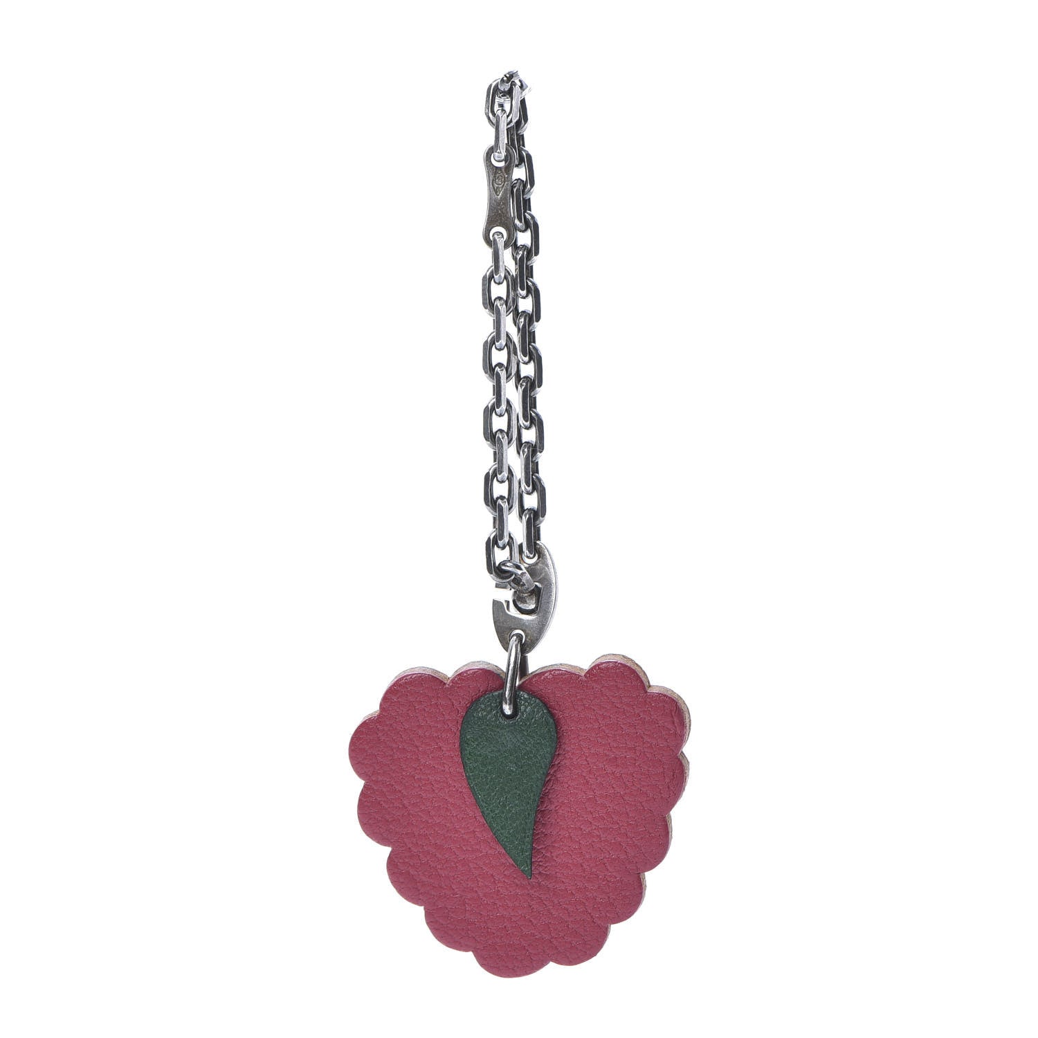 Hermes Chevre Raspberry Key Chain Bag Charm Framboise 1 of 4