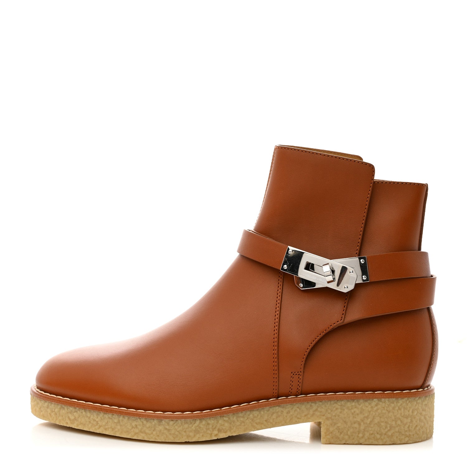 Hermes Heritage Calfskin History Ankle Boots 38 Naturel 1 of 9