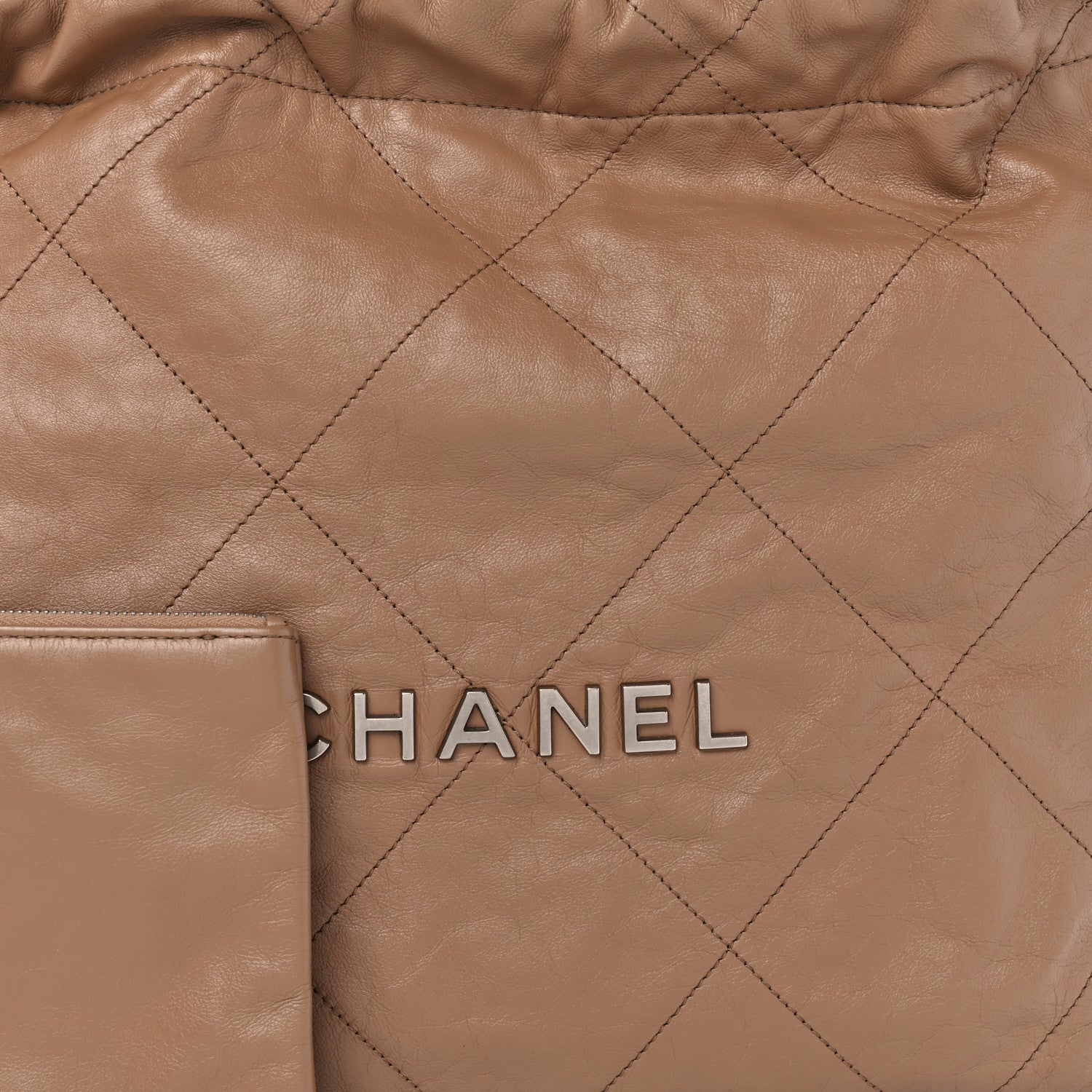 Chanel Shiny Calfskin Quilted Small Chanel 22 Beige 9 of 11