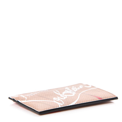 Christian Louboutin Calfskin Kios Kraft Print Card Holder Kraft 4 of 6