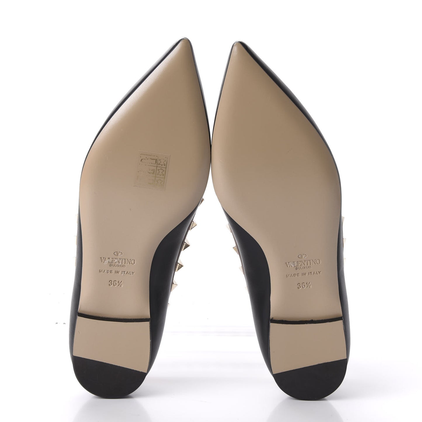 Nappa Rockstud Cage Ballerina Flats 36.5 Black Poudre