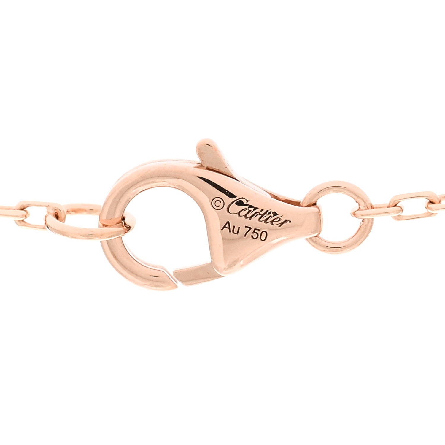 Cartier 18K Pink Gold Diamond Logo Pendant Necklace 4 of 5