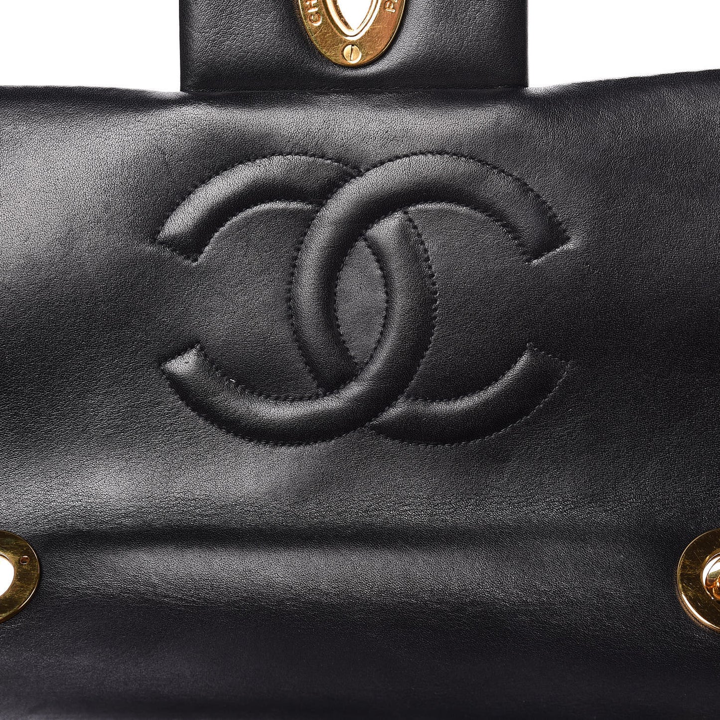 Lambskin Quilted XL Jumbo Single Flap Black