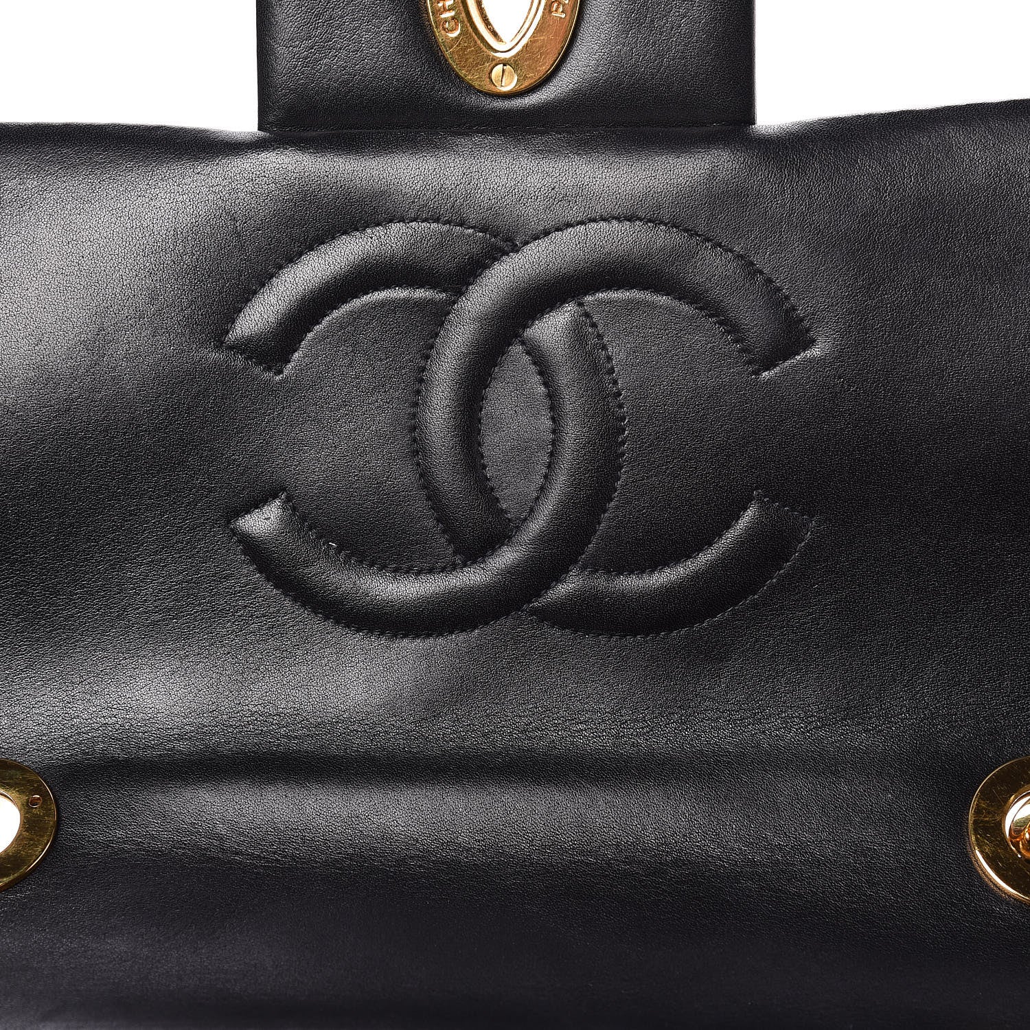 Chanel Lambskin Quilted XL Jumbo Single Flap Black 11 of 12