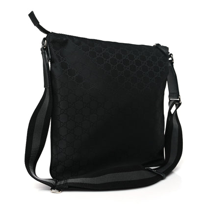 Gucci Nylon Monogram Medium Flat Messenger Bag Black 3 of 10