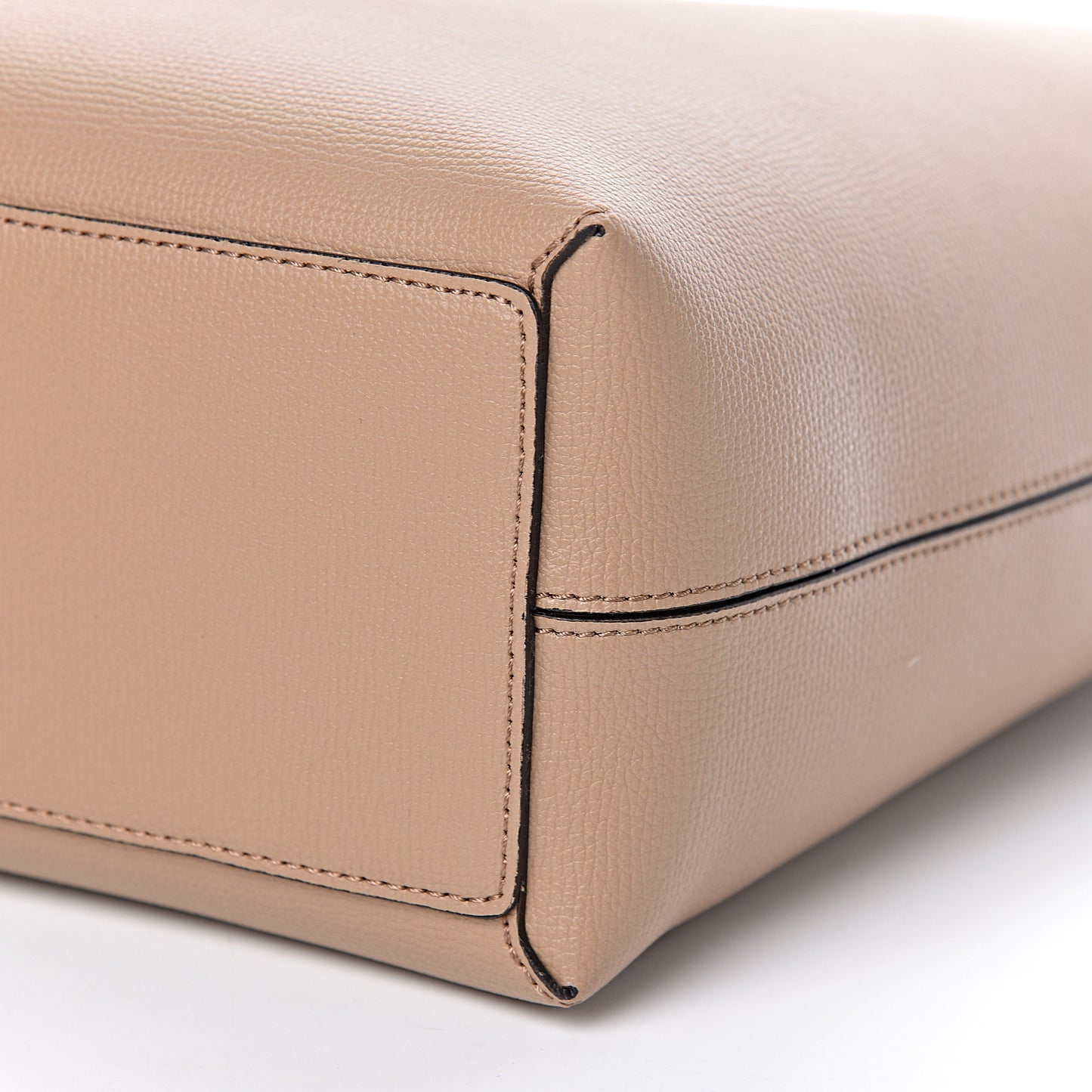 Grainy Calfskin Haymarket Check Medium Reversible Tote Camel