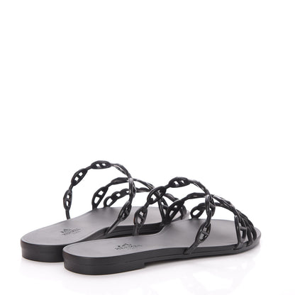 Hermes Rubber Chaine d'Ancre Rivage Sandals 38 Black 4 of 8
