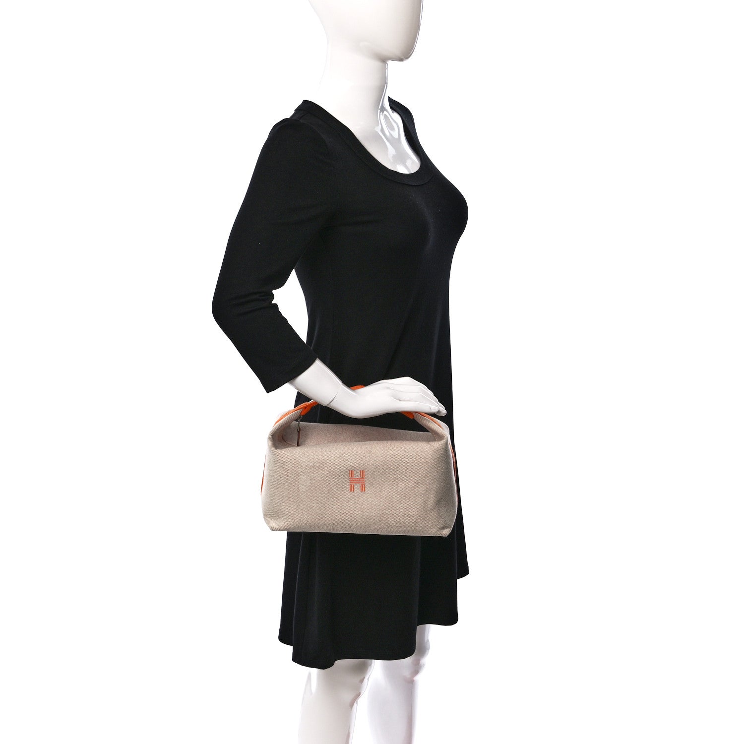 Hermes Canvas Small Bride-A-Brac Pouch Natural Orange 2 of 9