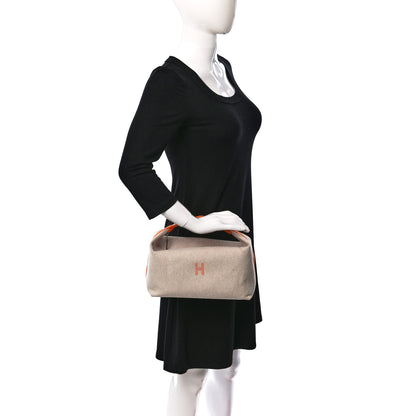 Hermes Canvas Small Bride-A-Brac Pouch Natural Orange 2 of 9