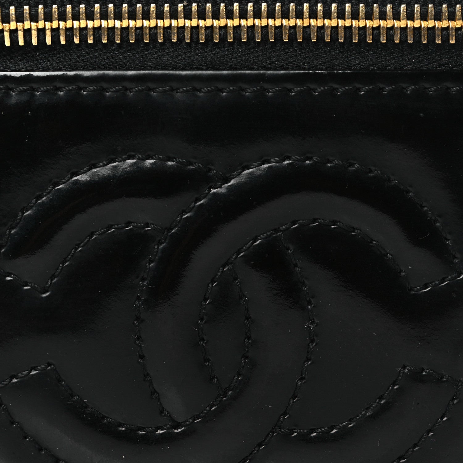 Chanel Patent Vanity Cosmetic Case Black Black 8 of 9