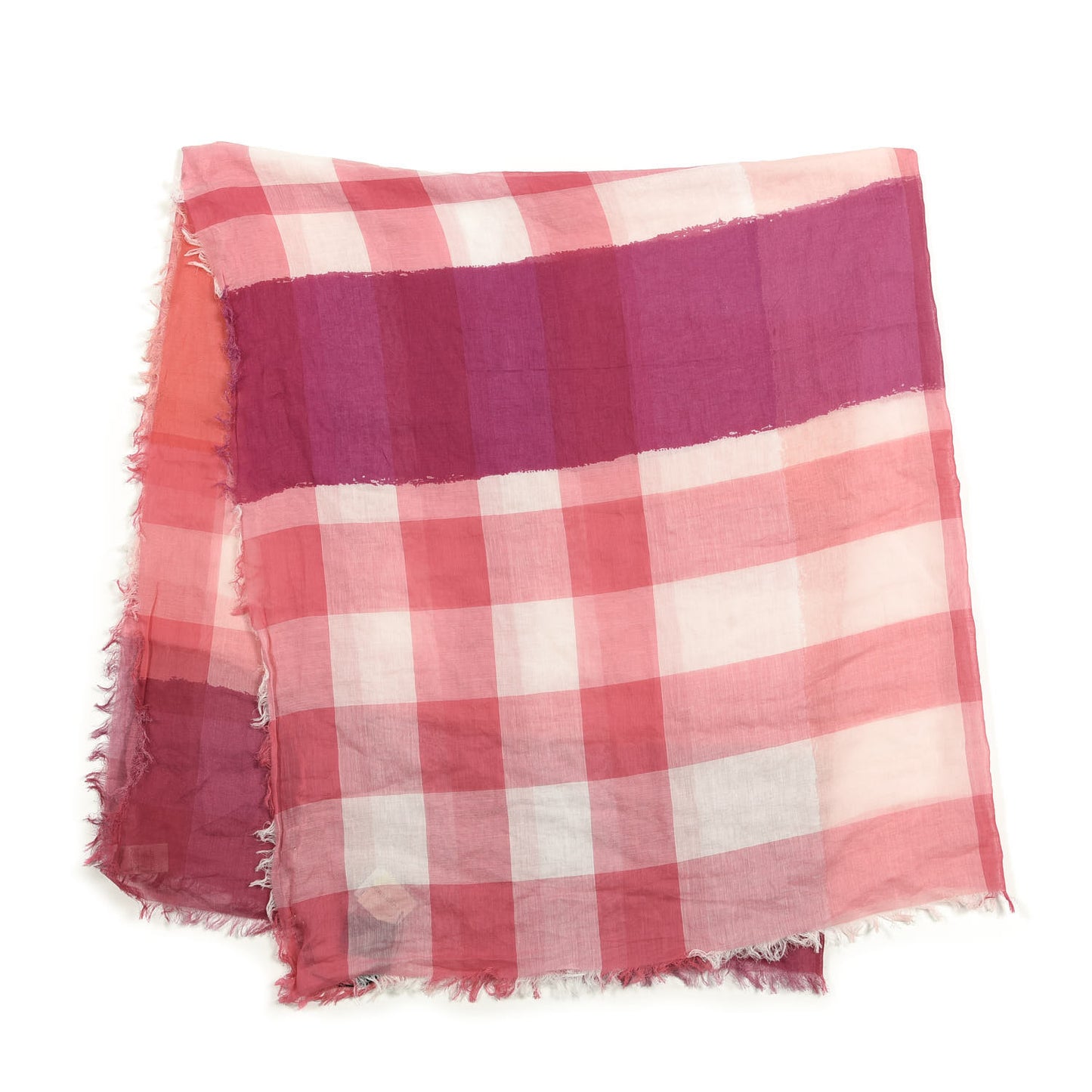 Cotton Bold Color Mega Check Scarf Pink Azalea