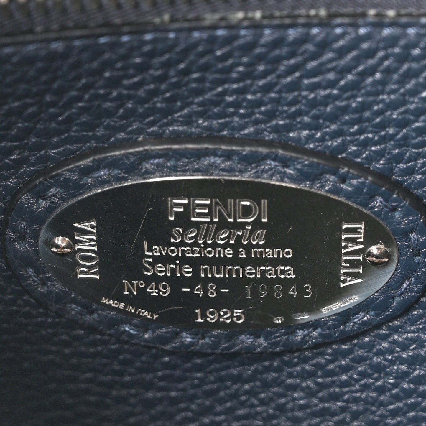 Vitello Grace FF 1974 Embossed Large Peekaboo Iconic Fit Satchel Anthracite
