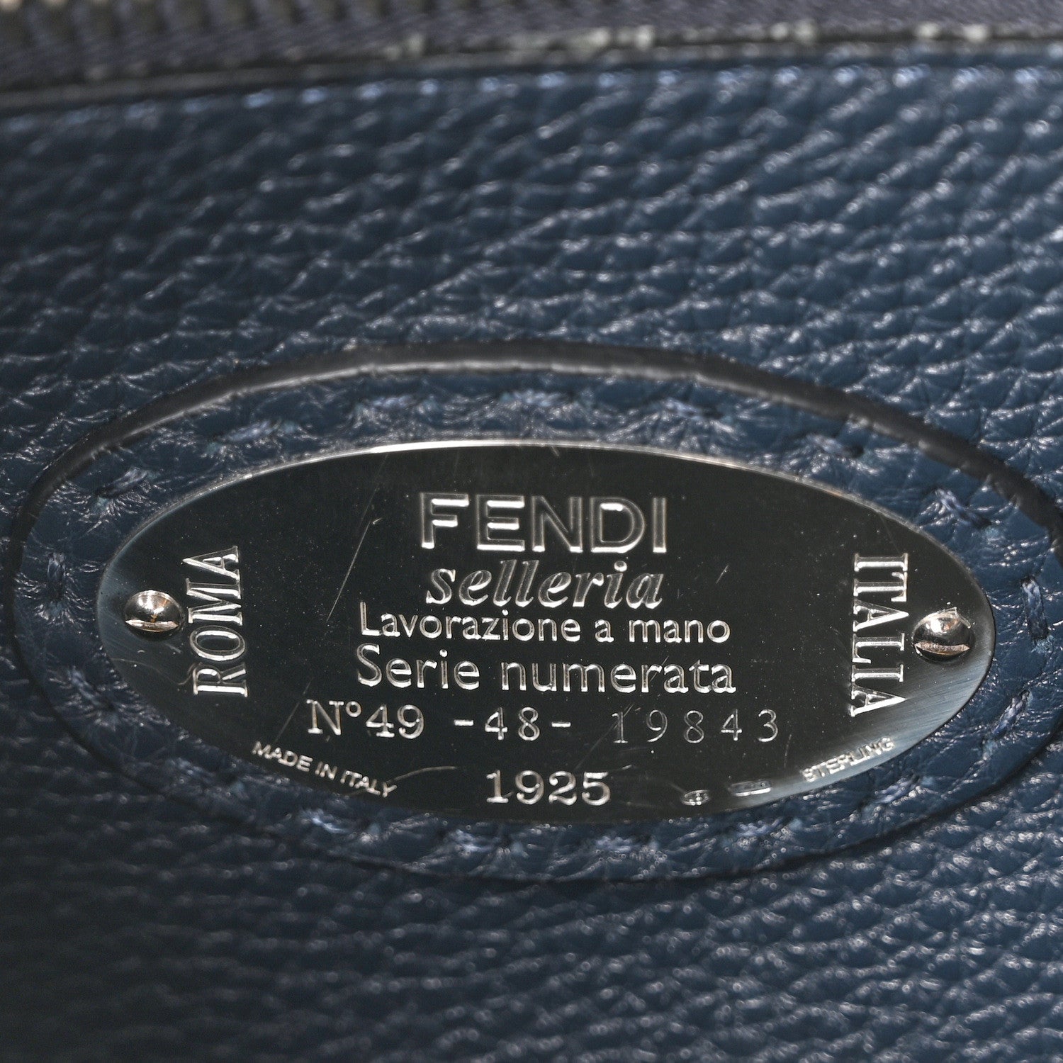 Fendi Vitello Grace FF 1974 Embossed Large Peekaboo Iconic Fit Satchel Anthracite 6 of 9