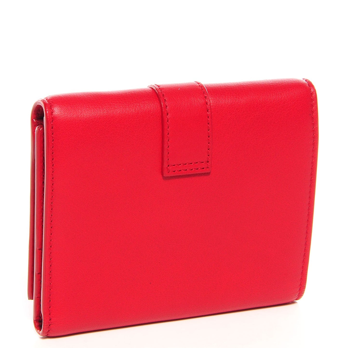 Calfskin Classic Y Compact Wallet Red