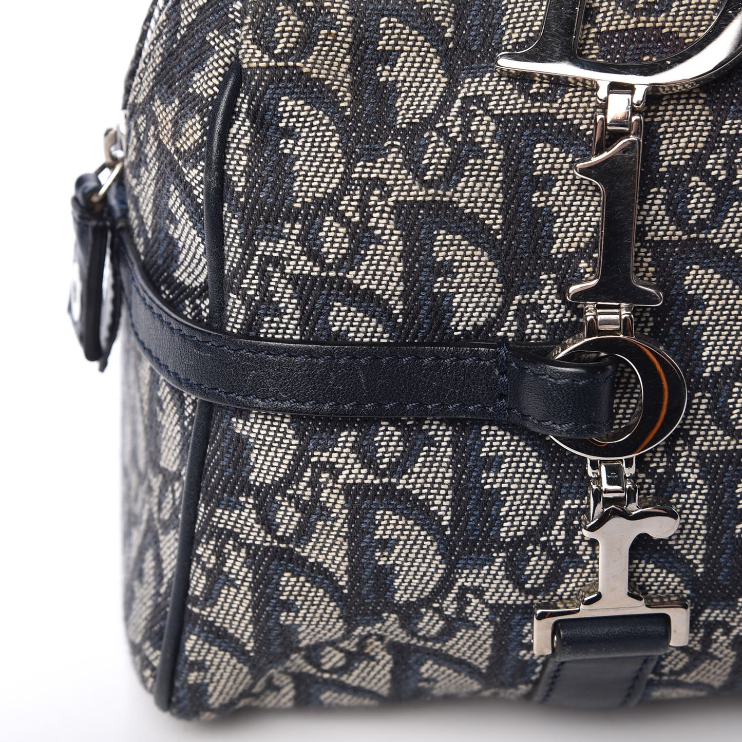 Denim Monogram Charms Shoulder Bag Blue