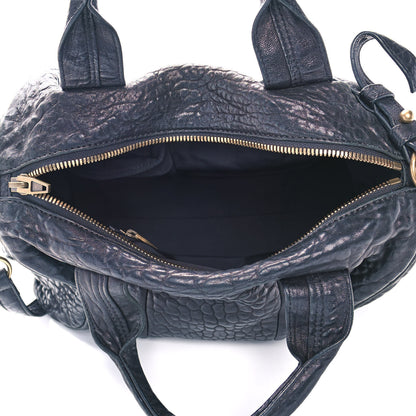 Alexander Wang Pebbled Lambskin Rocco Navy Gold Hardware 5 of 8