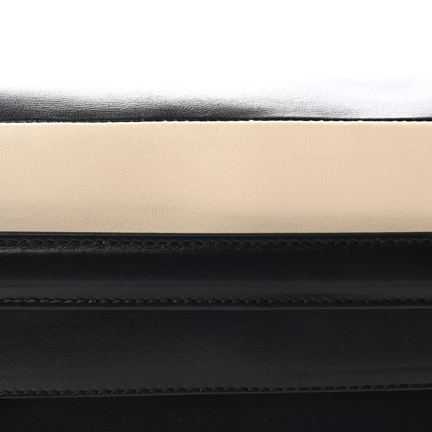 Valentino Garavani Vitello Striped Medium My Rockstud Frame Bag Black Light Ivory 7 of 9
