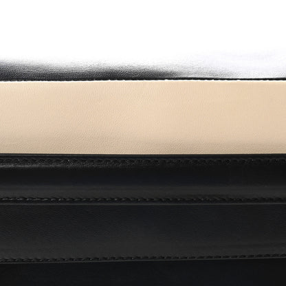 Valentino Garavani Vitello Striped Medium My Rockstud Frame Bag Black Light Ivory 7 of 9