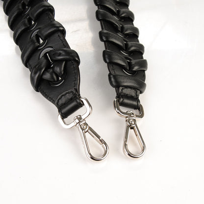 Fendi Vitello Dolce Shiny Nappa Lace Up Strap You Black 3 of 4