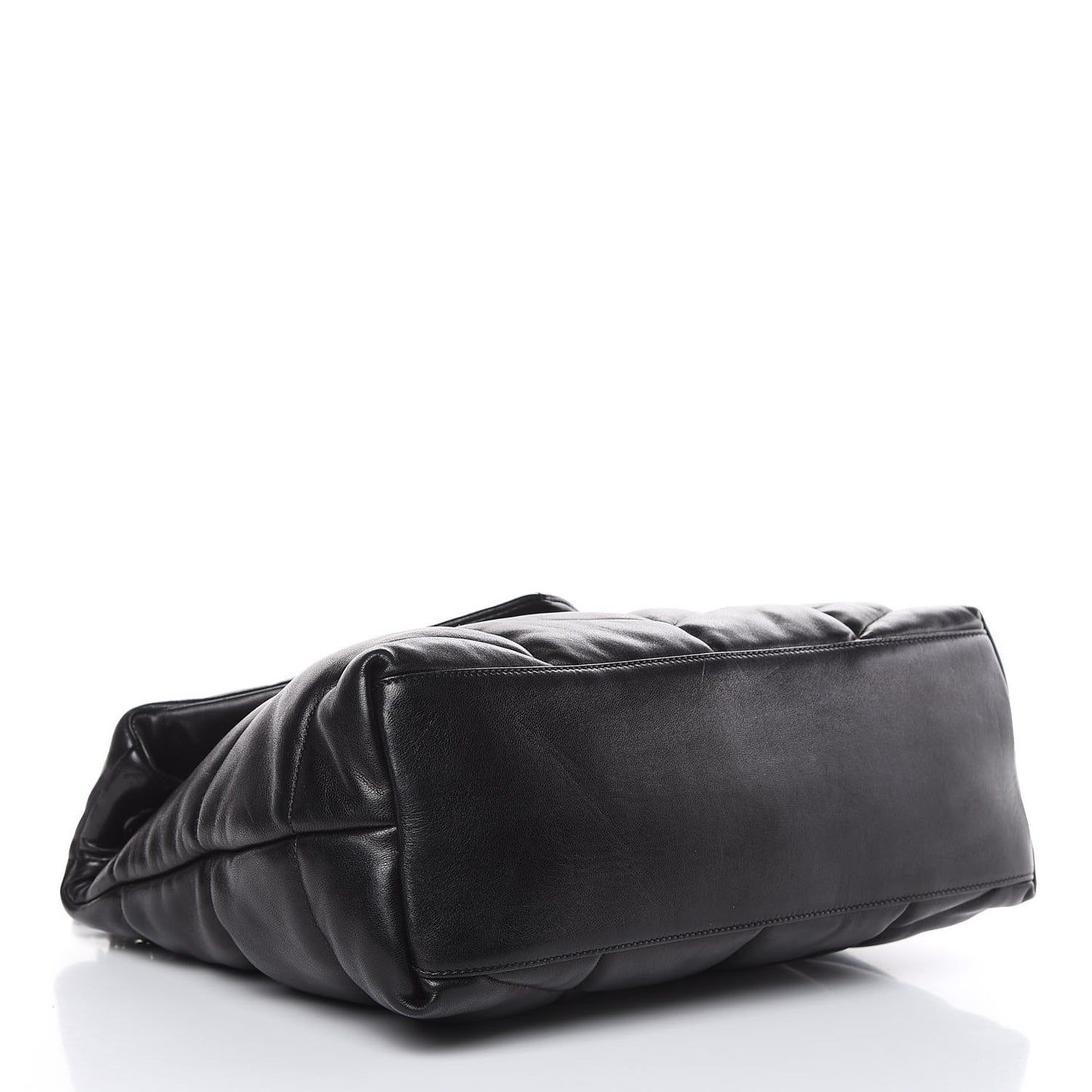 Lambskin Quilted Medium Loulou Puffer Monogram Chain Satchel Black