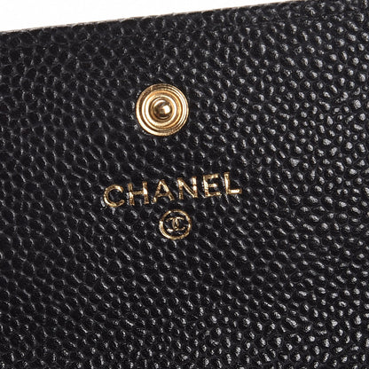 Chanel Caviar Quilted Large Gusset Flap Wallet Black 6 of 8