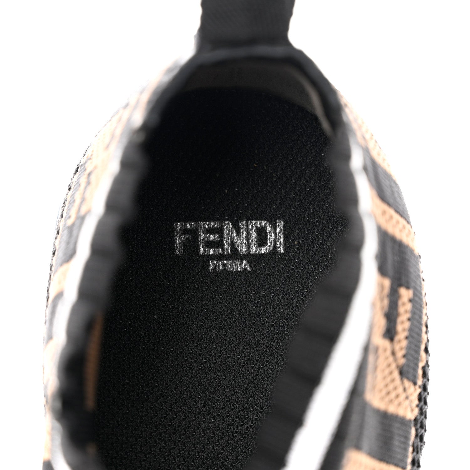 Fendi Stretch Yarn FF Stiff Band Rockoko Sneakers 37 Black White Tobacco 6 of 9
