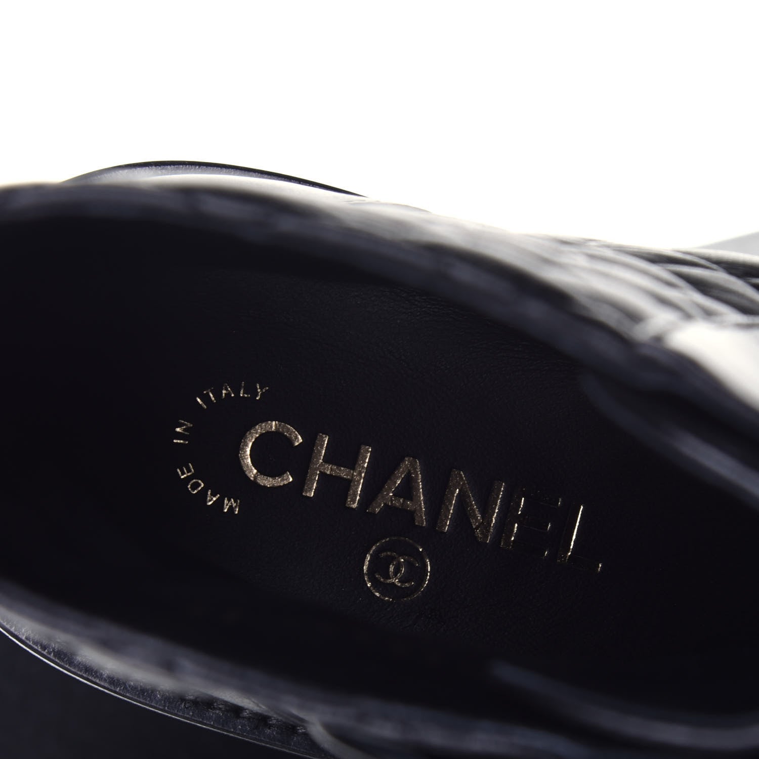 Chanel Shiny Lambskin Quilted Lace Up Combat Boots 39 Black 7 of 9