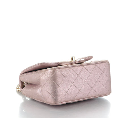 Chanel Metallic Goatskin Quilted Mini Square Flap Pink 4 of 8