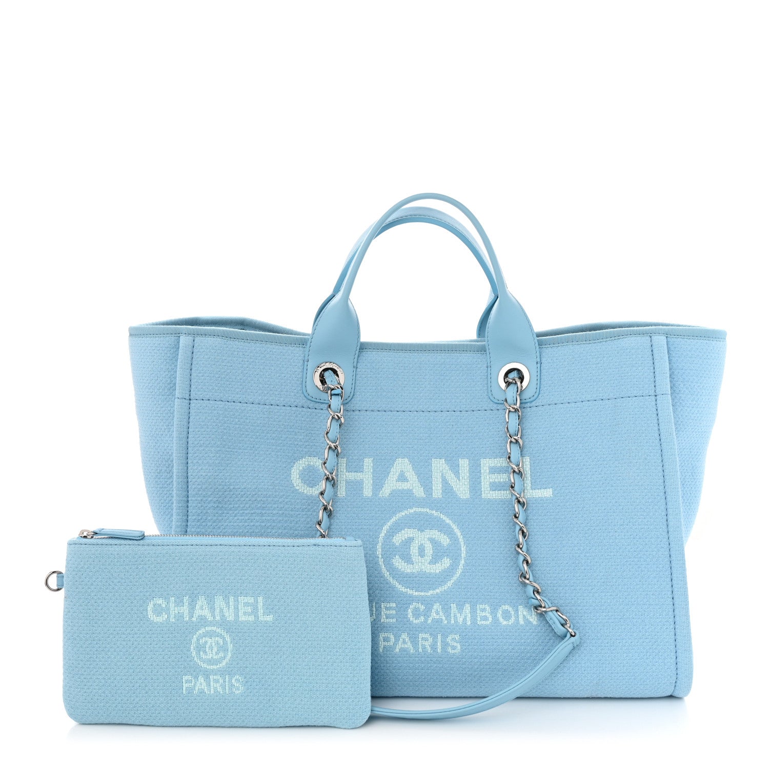 Chanel Mixed Fibers Medium Deauville Tote Light Blue 1 of 12