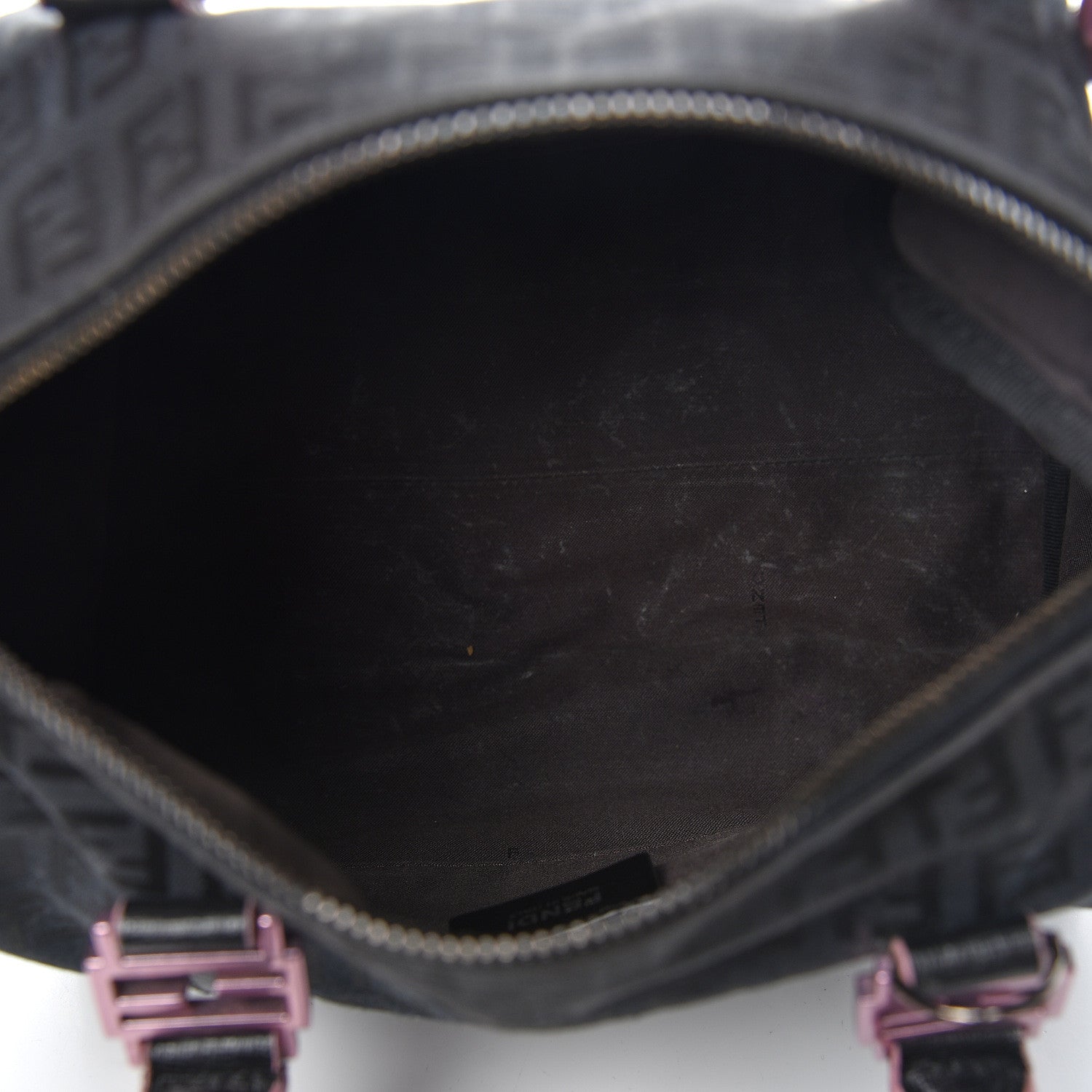 Fendi Zucchino Vitello Elite Enamel Small Forever Boston Black Rosa 5 of 12