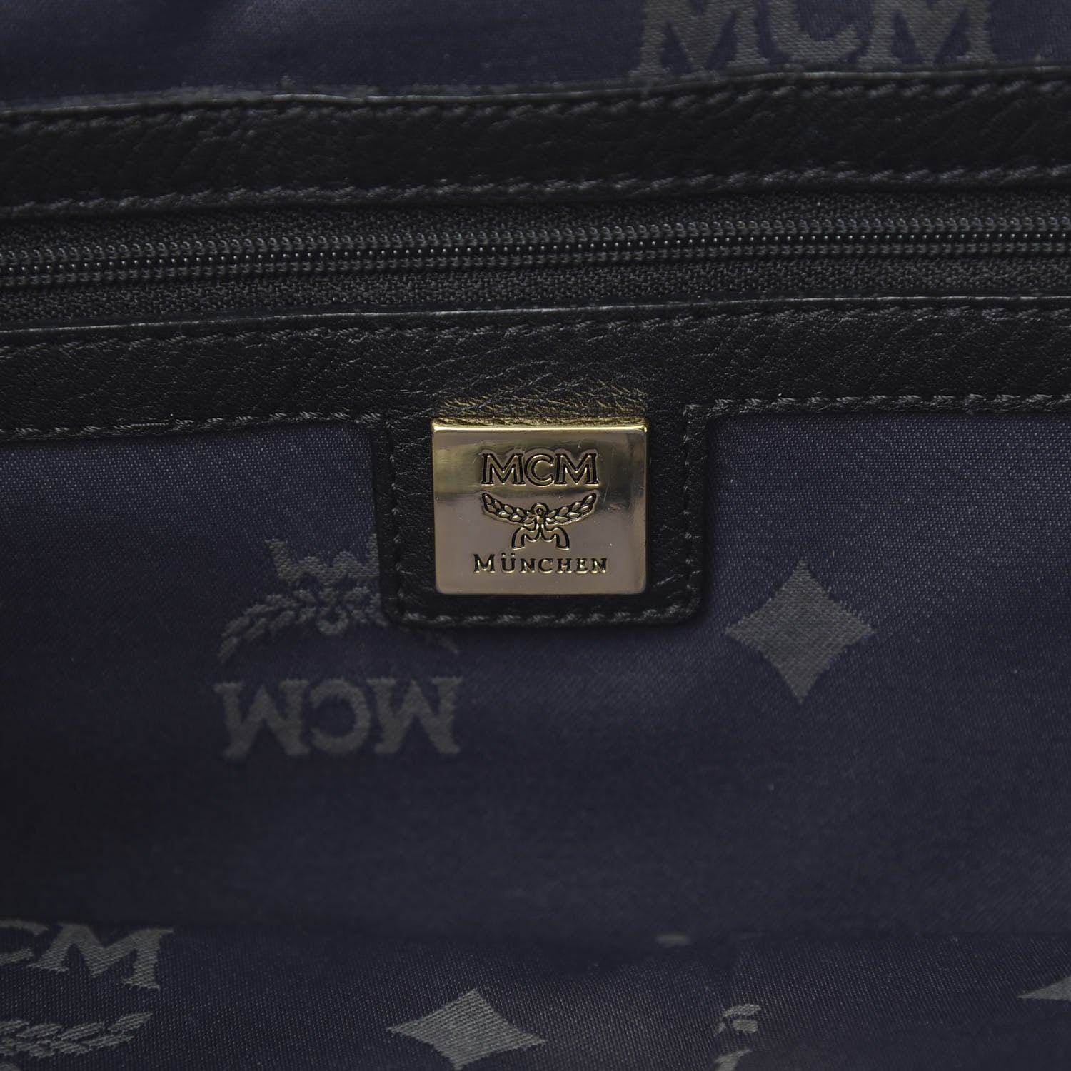 MCM Striped Visetos Studded Medium Stark M Backpack Black Phantom Grey 5 of 14