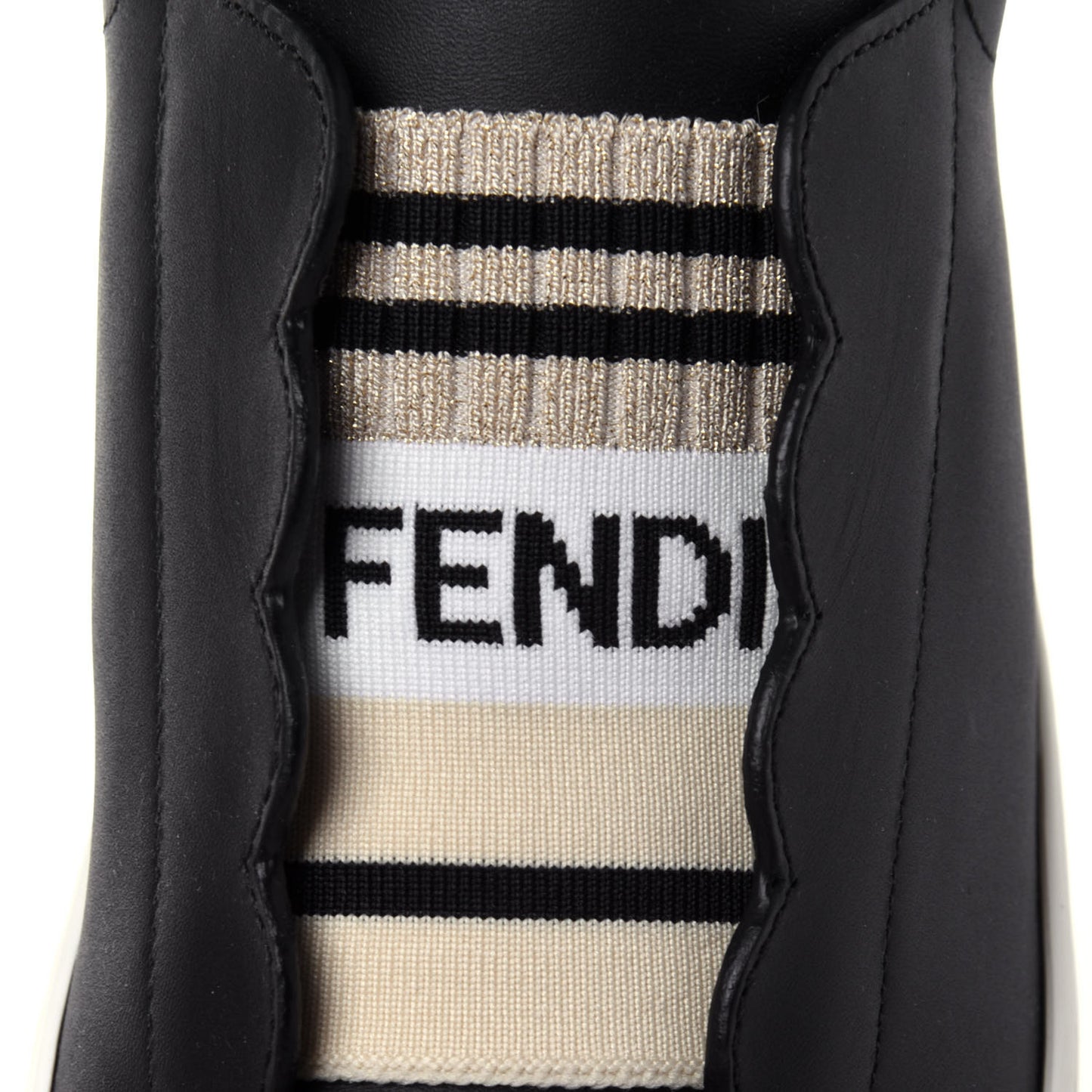 Vitello Lurex Rockoclick Slip On Sneakers 36 Black Gold