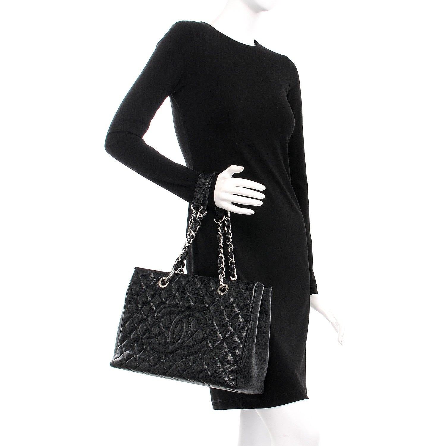 Chanel Caviar Quilted Grand Shopping Tote GST Black 2 of 8