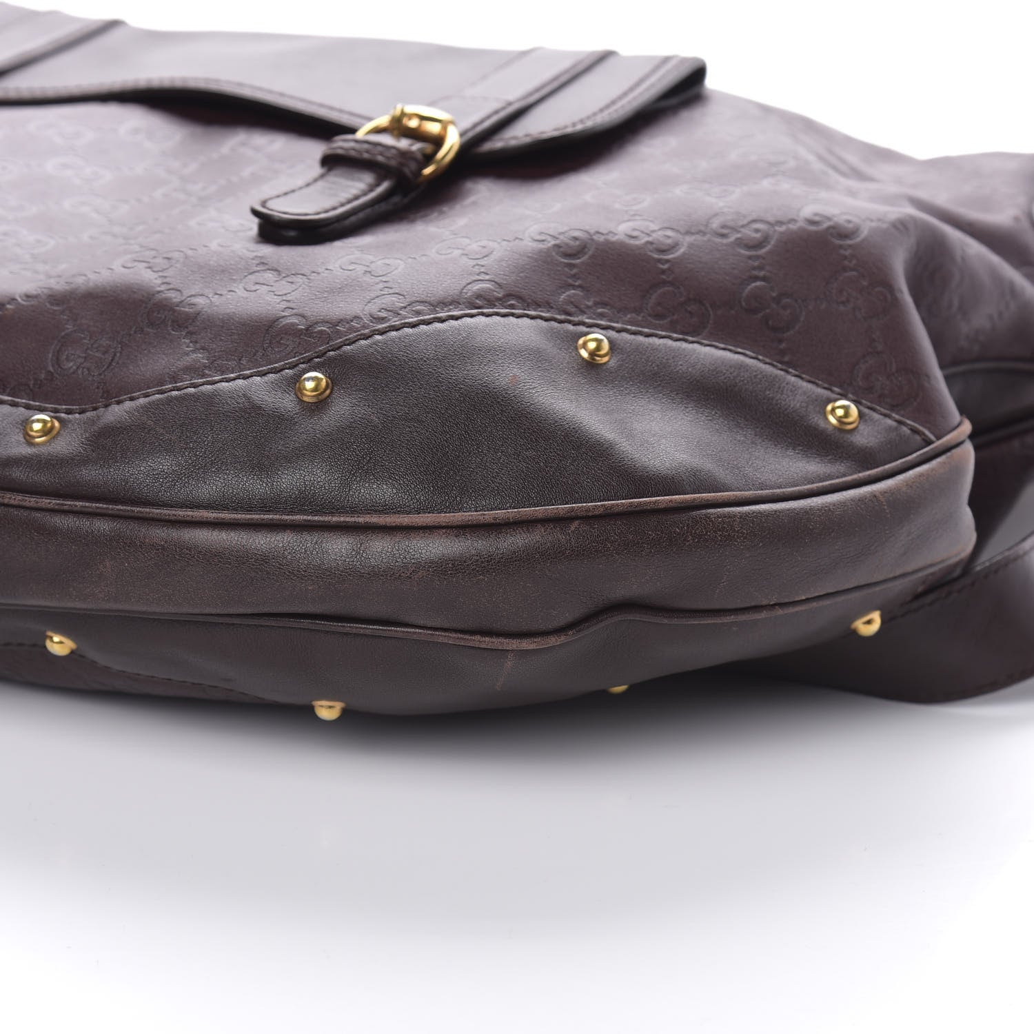 Gucci Guccissima Large Bamboo Messenger Tote Bag Purple 12 of 13