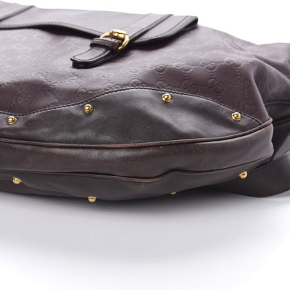 Gucci Guccissima Large Bamboo Messenger Tote Bag Purple 12 of 13