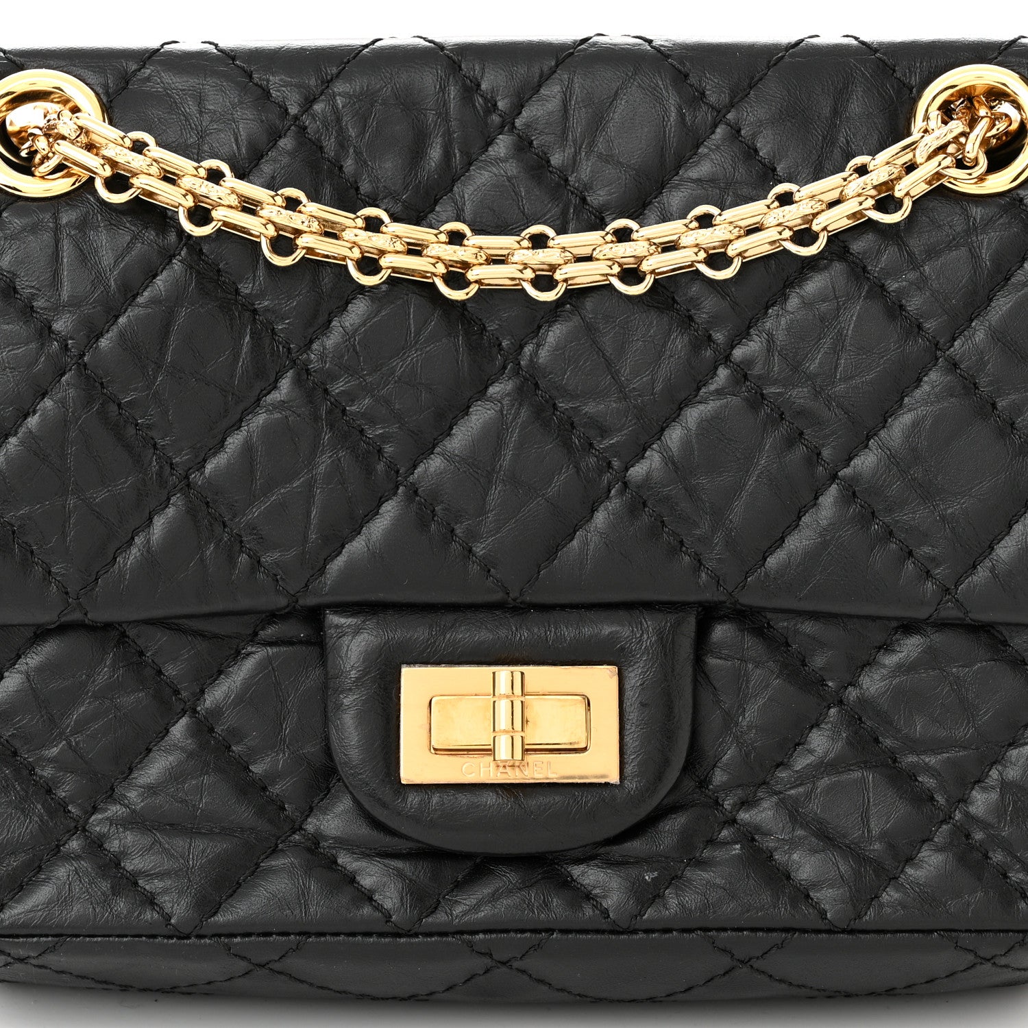 Chanel Aged Calfskin Quilted 2.55 Reissue Mini Flap Black 8 of 10